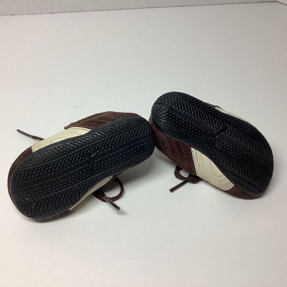 PUMA Baby Toddler Size 3 Shoes Brown Suede Leather Boys Sneakers - Picture 4 of 5